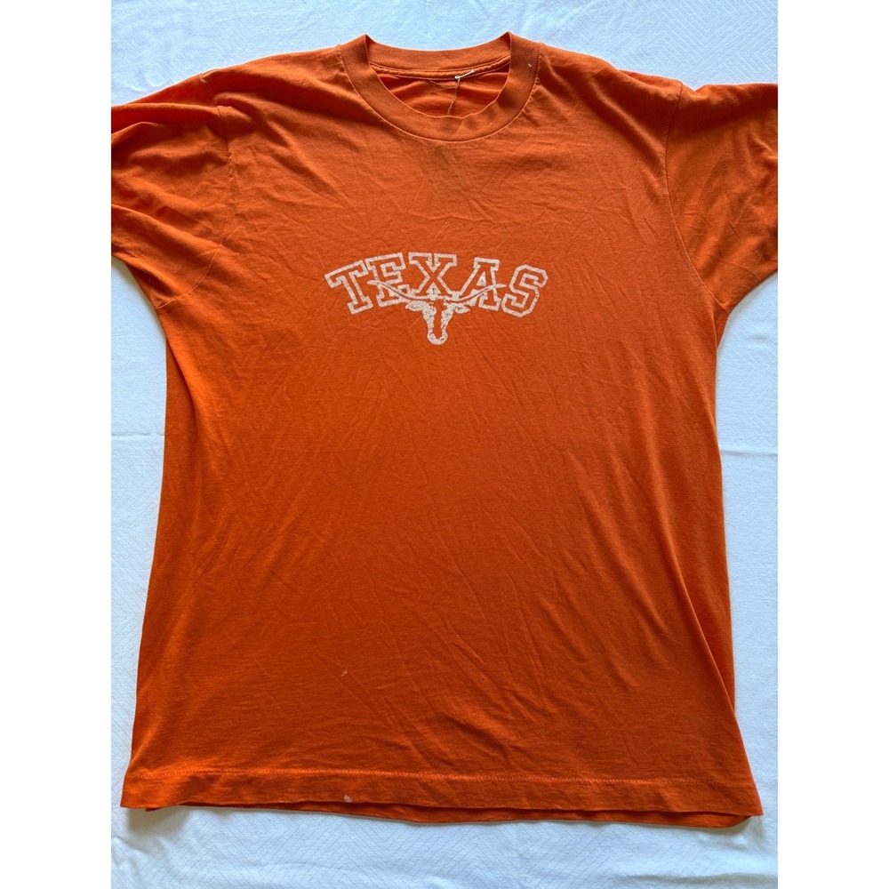 Vintage Texas Longhorns T Shirt Burnt Orange Single Stitch NCAA Large